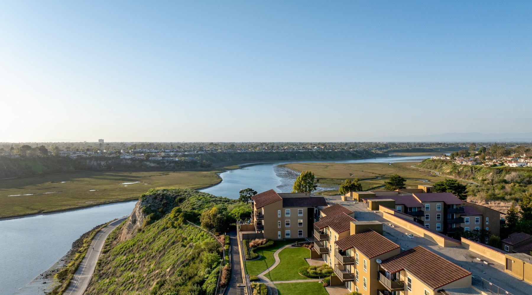 wide view with nearby water